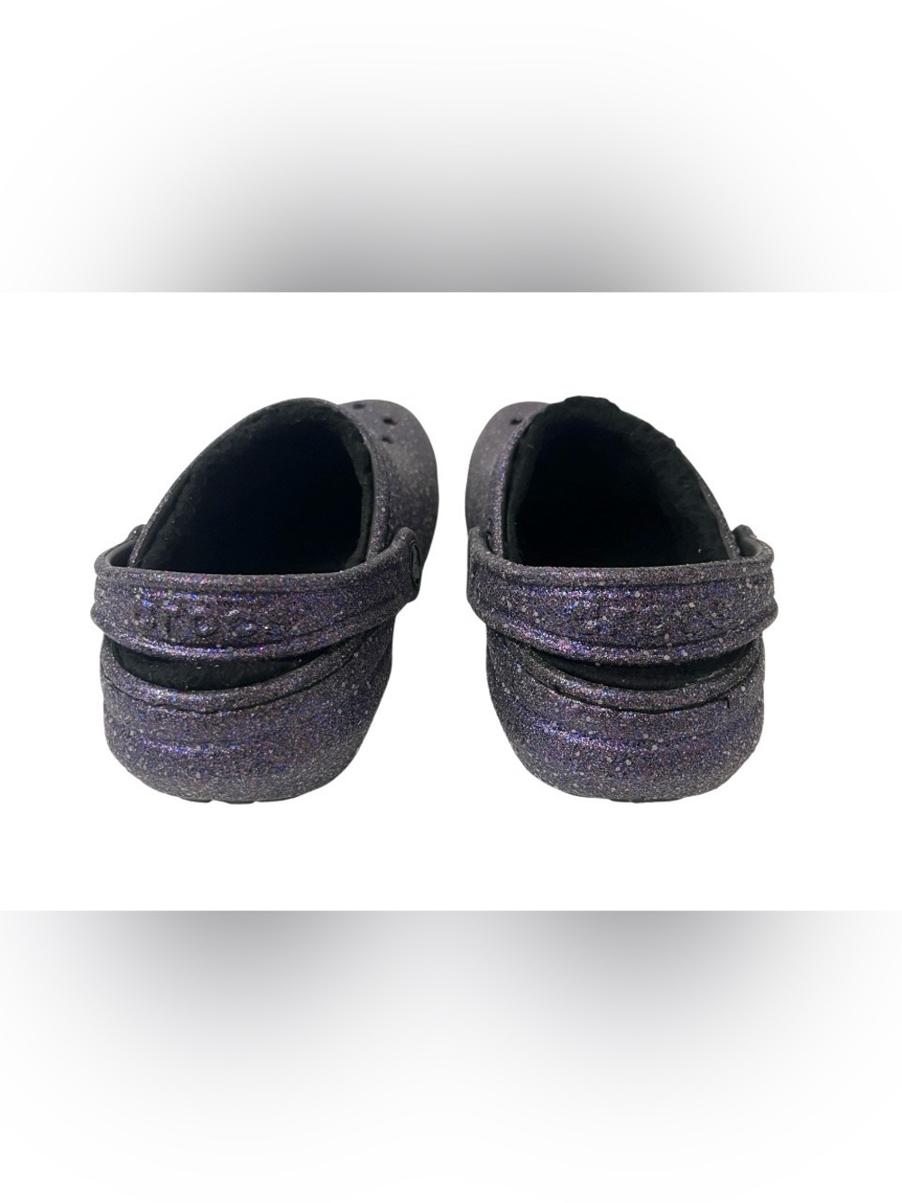 CROCS - Kids Girls Size 1 (J1) Sparkling Purple with Fuzzy Lining - Picture 6 of 8